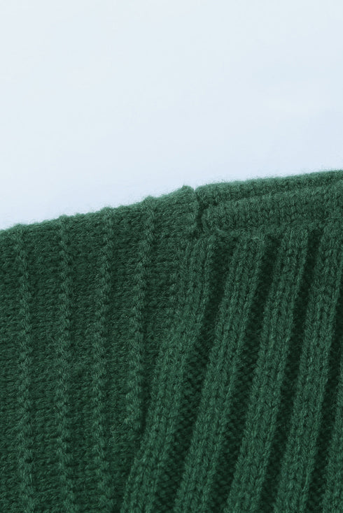 Strapped Cut Out Shoulder Turtleneck Sweater